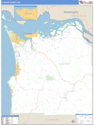 Clatsop County, OR Zip Code Wall Map