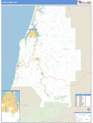 Coos County, OR Wall Map