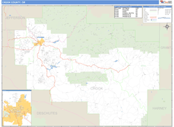 Crook County, OR Zip Code Wall Map