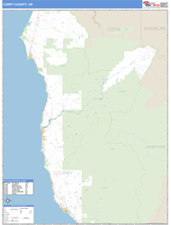Curry County, OR Zip Code Wall Map