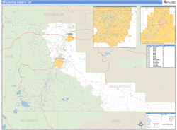 Deschutes County, OR Zip Code Wall Map