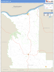 Gilliam County, OR Zip Code Wall Map