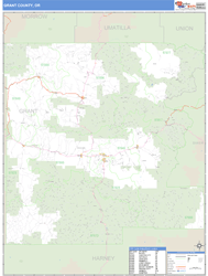 Grant County, OR Zip Code Wall Map