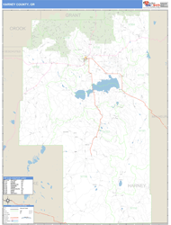 Harney County, OR Zip Code Wall Map