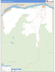 Hood River County, OR Zip Code Wall Map