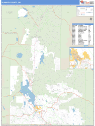 Klamath County, OR Zip Code Wall Map