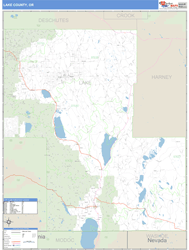 Lake County, OR Zip Code Wall Map