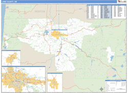 Lane County, OR Zip Code Wall Map