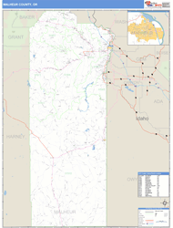 Malheur County, OR Zip Code Wall Map