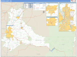 Marion County, OR Zip Code Wall Map