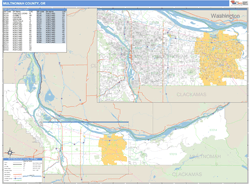 Multnomah County, OR Wall Map