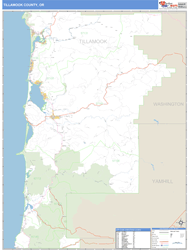 Tillamook County, OR Zip Code Wall Map