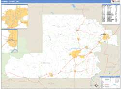 Yamhill County, OR Zip Code Wall Map