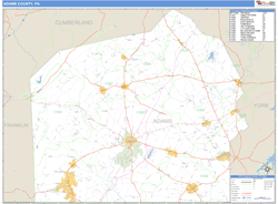 Adams County, PA Zip Code Wall Map