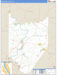 Armstrong County, PA Zip Code Wall Map