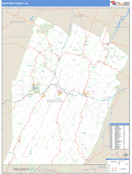 Bedford County, PA Zip Code Wall Map