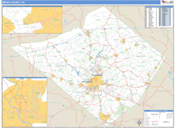 Berks County, PA Zip Code Wall Map