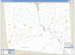 Bradford County, PA Zip Code Wall Map