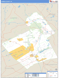 Carbon County, PA Wall Map