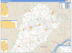 Chester County, PA Zip Code Wall Map