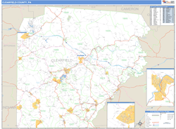 Clearfield County, PA Zip Code Wall Map