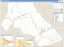 Clinton County, PA Zip Code Wall Map