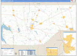 Crawford County, PA Zip Code Wall Map