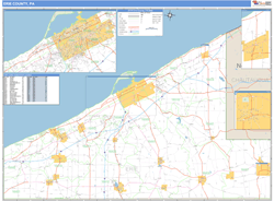 Erie County, PA Zip Code Wall Map