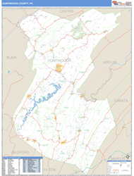 Huntingdon County, PA Zip Code Wall Map