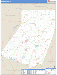 Indiana County, PA Zip Code Wall Map