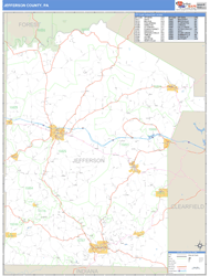 Jefferson County, PA Wall Map