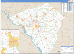 Lancaster County, PA Zip Code Wall Map