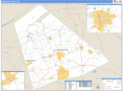 Lebanon County, PA Zip Code Wall Map