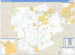 Luzerne County, PA Wall Map