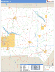 Mercer County, PA Zip Code Wall Map