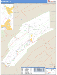 Mifflin County, PA Zip Code Wall Map