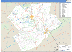 Monroe County, PA Zip Code Wall Map