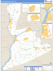 Northumberland County, PA Zip Code Wall Map