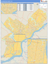 Philadelphia County, PA Zip Code Wall Map
