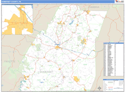 Somerset County, PA Zip Code Wall Map