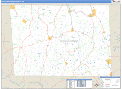 Susquehanna County, PA Zip Code Wall Map