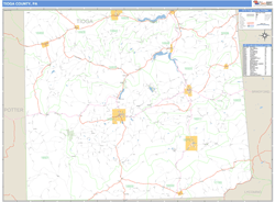 Tioga County, PA Zip Code Wall Map
