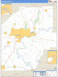 Venango County, PA Zip Code Wall Map