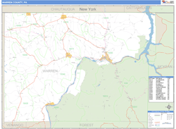 Warren County, PA Zip Code Wall Map