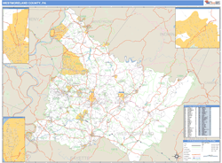 Westmoreland County, PA Zip Code Wall Map