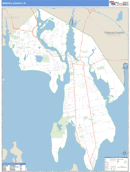 Bristol County, RI Zip Code Wall Map