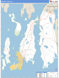 Newport County, RI Wall Map