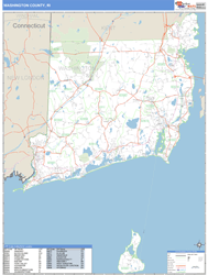 Washington County, RI Zip Code Wall Map