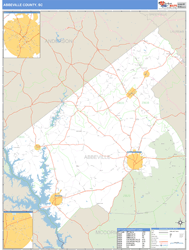 Abbeville County, SC Wall Map