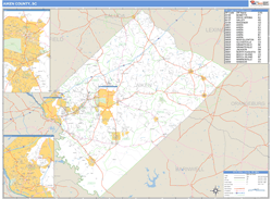 Aiken County, SC Zip Code Wall Map